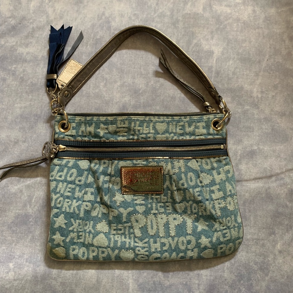 Denim Coach Logo Purse